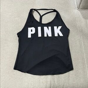 PINK Victoria’s Secret Black Racerback Tank Top Size L